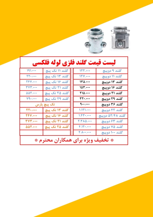 گلند فلزی لوله فلکسیبل